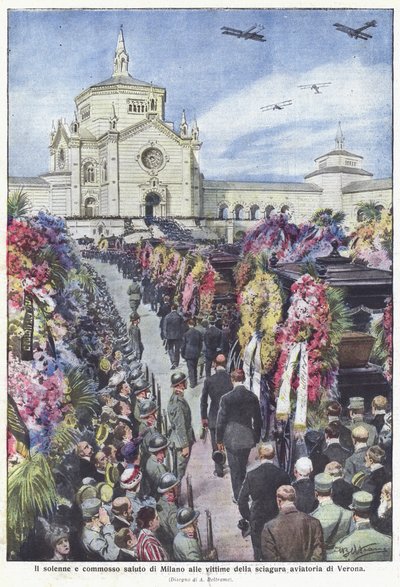 Le salut solennel et ému de Milan aux victimes de la catastrophe aérienne de Vérone - Achille Beltrame