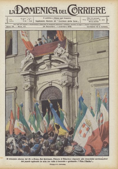 Le retour triomphal du Roi à Rome - Achille Beltrame