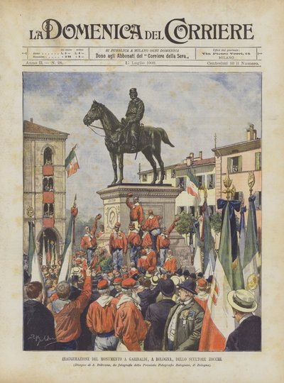 Inauguration du monument à Garibaldi, à Bologne, par le sculpteur Zocchi - Achille Beltrame