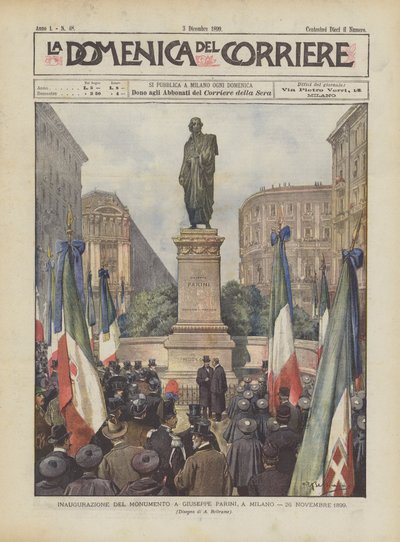 Inauguration du monument à Giuseppe Parini, à Milan, le 26 novembre 1899 - Achille Beltrame