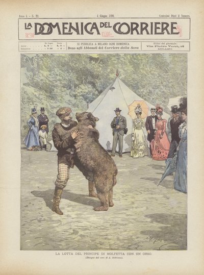 La lutte du prince de Molfetta avec un ours - Achille Beltrame
