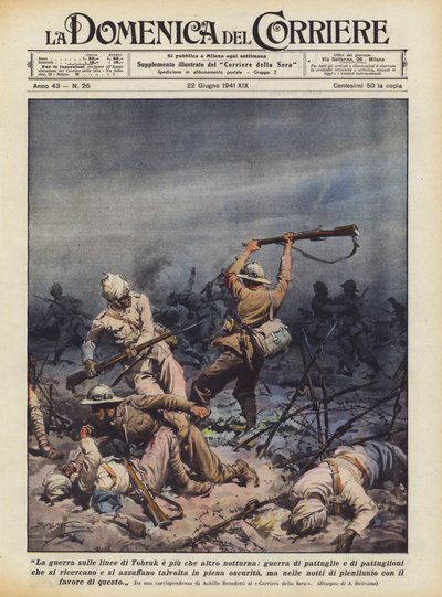 La guerre sur les lignes de Tobrouk, surtout nocturne, guerre de patrouilles - Achille Beltrame