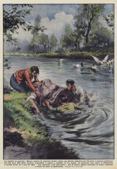 La maman en danger! - Achille Beltrame