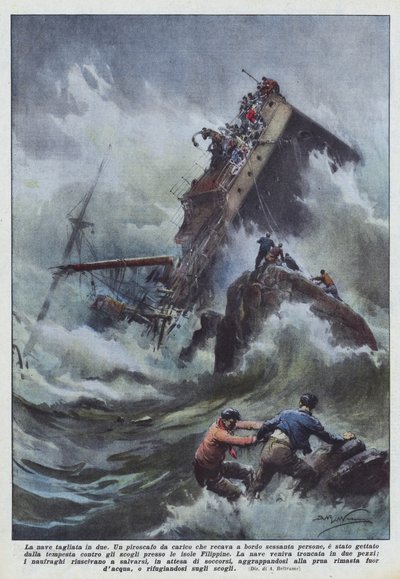 Le navire coupé en deux - Achille Beltrame