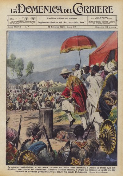 La solennelle malédiction de ras Desta - Achille Beltrame