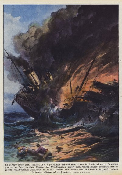 Le massacre des navires anglais - Achille Beltrame