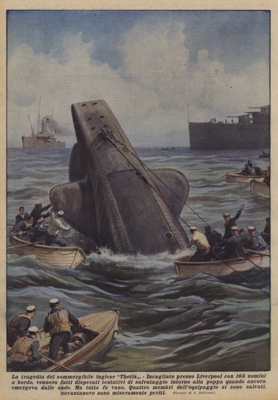 La tragédie du sous-marin anglais Thetis - Achille Beltrame