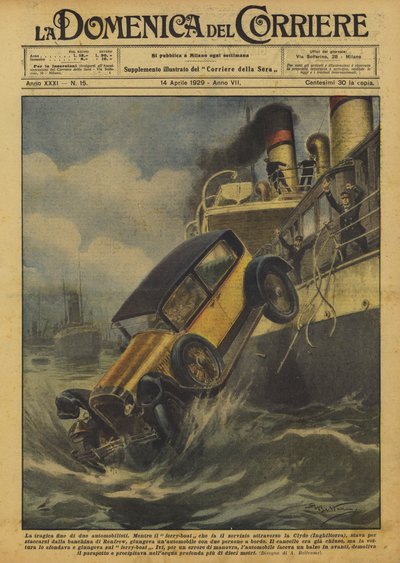 La fin tragique de deux automobilistes - Achille Beltrame