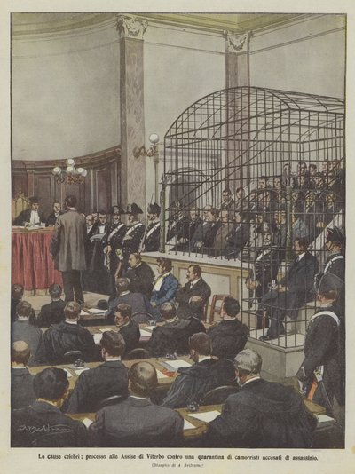 Les causes célèbres, procès aux Assises de Viterbe contre une quarantaine de camorristes accusés de meurtre - Achille Beltrame