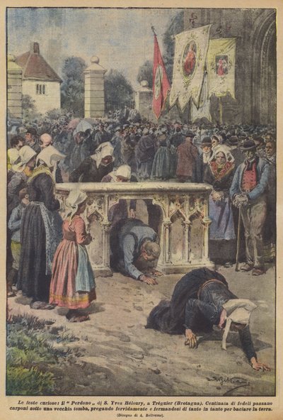 Les fêtes curieuses, le Pardon de Saint Yves Heloury, à Tréguier (Bretagne) - Achille Beltrame