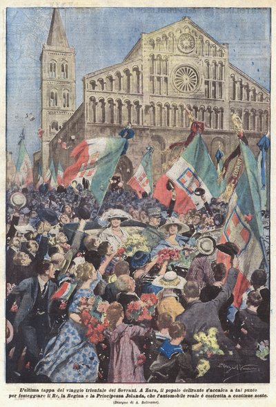La dernière étape du voyage triomphal des Souverains - Achille Beltrame