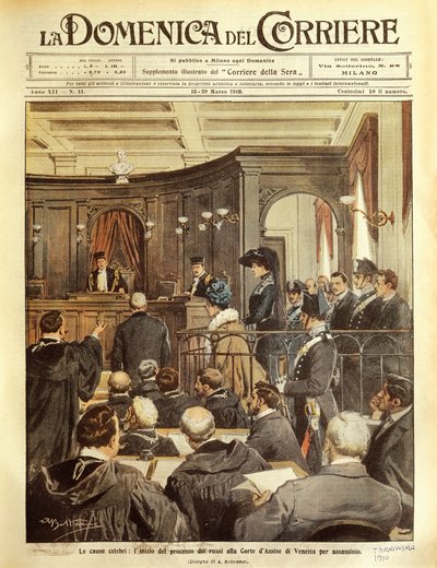 Maria Tarnowska en procès à Venise, illustration d