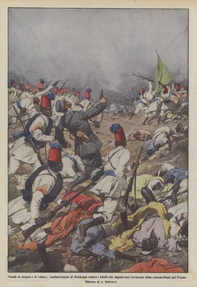 Noël de sang et de valeur, combat de Moshruga contre les rebelles - Achille Beltrame