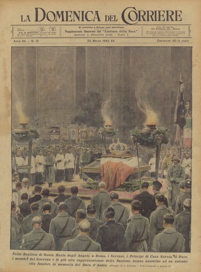 Dans la Basilique de Sainte-Marie-des-Anges, à Rome, les Souverains, les Princes de la Maison de Savoie, le Duce ? - Achille Beltrame