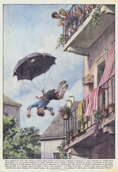 Parachutistes en herbe - Achille Beltrame