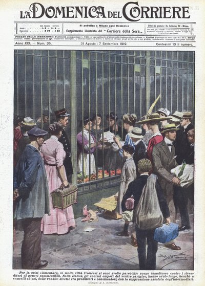 En raison de la crise alimentaire, de nombreuses scènes tumultueuses ont eu lieu dans plusieurs villes françaises - Achille Beltrame