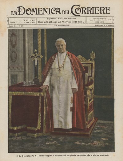 S.S. le pape Pie X, portrait réalisé à l