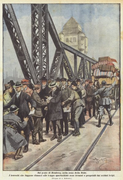 Sur le pont de Homberg, dans la région de la Ruhr - Achille Beltrame