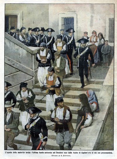 Le dernier gang de malfrats sardes quittant la Cour d