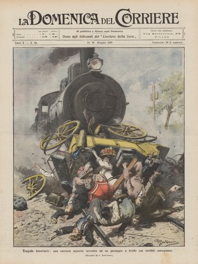 Tragédies ferroviaires, une voiture de luxe percutée à un passage à niveau avec des conséquences terribles - Achille Beltrame