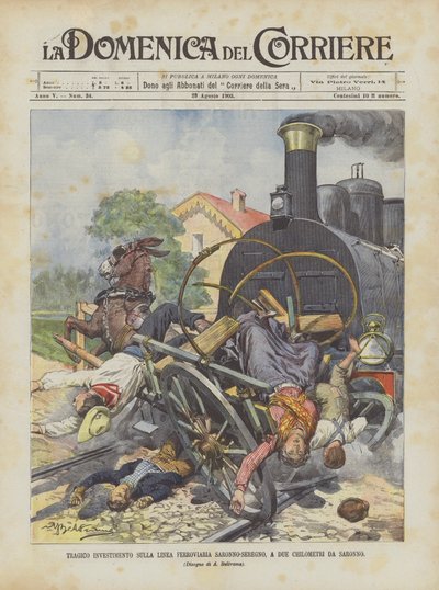 Tragique accident sur la ligne ferroviaire Saronno-Seregno, à deux kilomètres de Saronno - Achille Beltrame