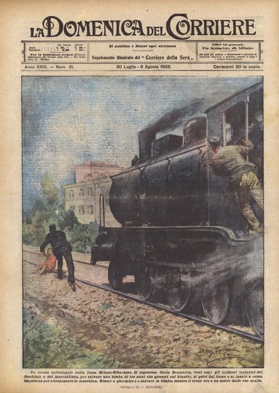 Un sauvetage héroïque sur la ligne Milan-Erba-Asso - Achille Beltrame