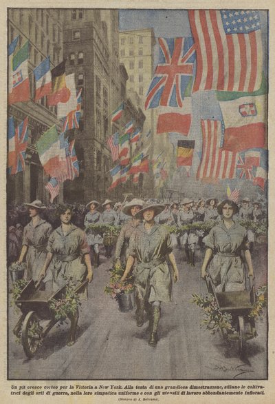 Un pittoresque cortège pour la Victoire à New York - Achille Beltrame