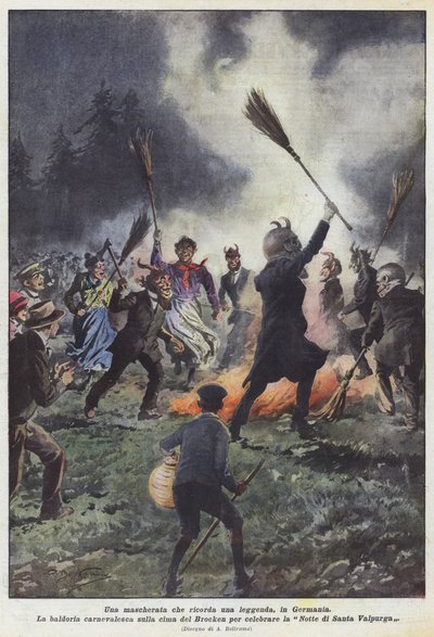 Une mascarade rappelant une légende, en Allemagne - Achille Beltrame