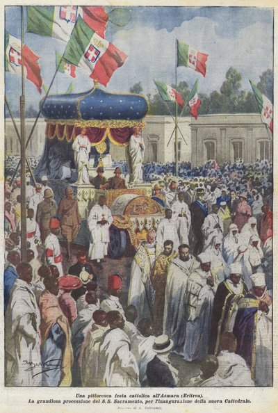 Une fête catholique pittoresque à Asmara (Érythrée) - Achille Beltrame