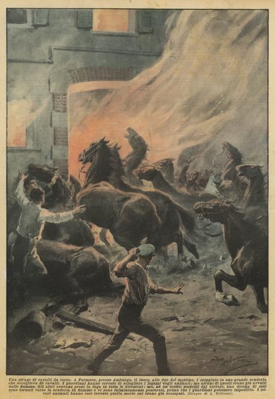 Un massacre de chevaux de course - Achille Beltrame