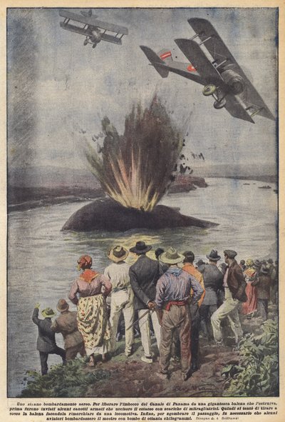 Un étrange bombardement aérien - Achille Beltrame