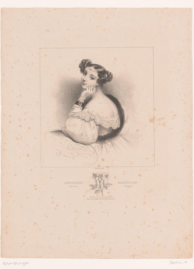 Méditation. Géranium triste (Le langage des fleurs) - Achille Devéria