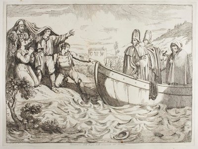 Débarquement près du Tibre - Achille Pinelli
