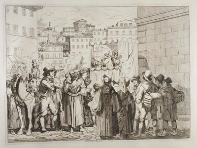 Spectacle de marionnettes à Rome - Achille Pinelli