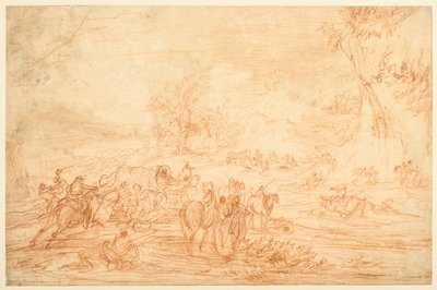 Paysage, avec une attaque sur un convoi de carrosses - Adam Frans van der Meulen