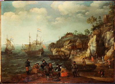 Scène côtière avec pêcheurs et chasseurs sur le rivage, 1626 - Adam Willaerts