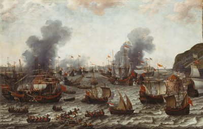 La Bataille de Gibraltar, entre les flottes néerlandaise et espagnole, 25 avril 1607, 1639 - Adam Willaerts