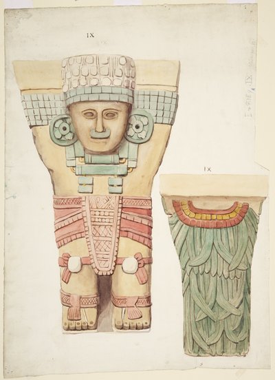 Caryatide IX, montrant les vues de face et de dos (vue de dos à plus petite échelle) - Adela Breton