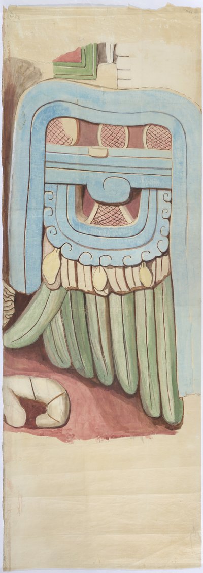 Copie de la façade en stuc du temple sur la pyramide à Acanceh - Adela Breton