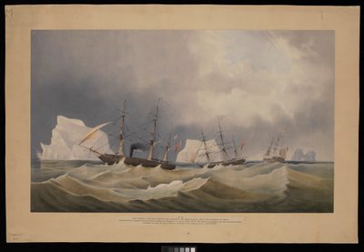 H.M.S. Phoenix avec ses consorts, The Diligence et Breadalbane, parmi les icebergs - Admiral Edward Augustus Inglefield