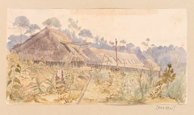 Village de la tribu Stang des Antilles, carnet de croquis de l