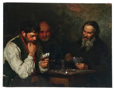 Adolph Böhm Joueur de cartes - Adolf Bohm