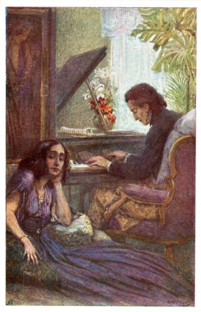 Musicien et compositeur, Frédéric Chopin, avec George Sand par Adolf Karpellus - Adolf Karpellus
