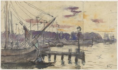 Quai avec des navires - Adolf le Comte