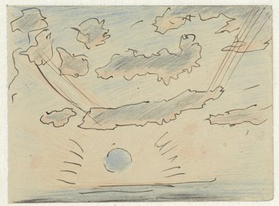 Étude de nuages avec soleil - Adolf le Comte