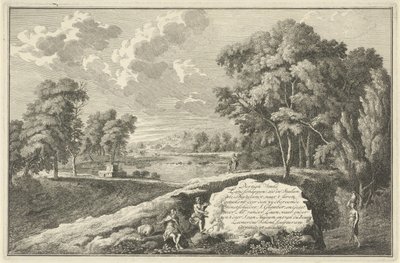 Paysage fluvial arcadien avec femme et enfant - Adolf van der Laan