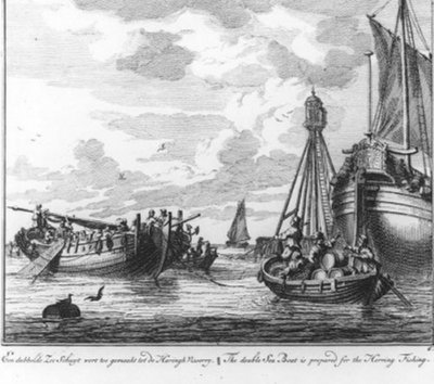 «Un double bateau de mer est équipé pour la pêche au hareng» (n° 6 de la série Pêche au hareng) - Adolf van der Laan