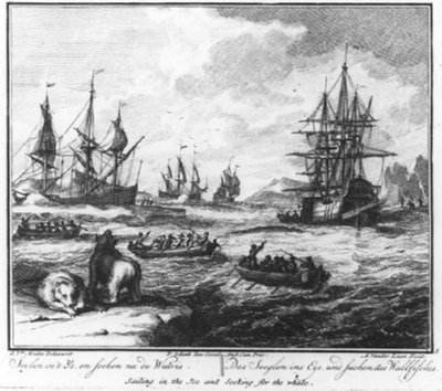 «Naviguer dans la glace et chercher la baleine» (no 1 de la série sur la chasse à la baleine) - Adolf van der Laan