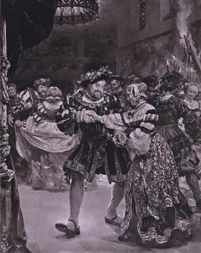 Scène de Henry VIII de Shakespeare (Acte I, Scène 4) - Adolph Friedrich Erdmann von (after) Menzel