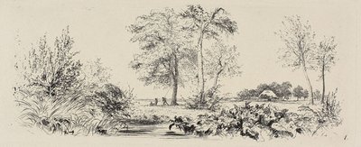 Planche une, de Radierversuche - Adolph Menzel